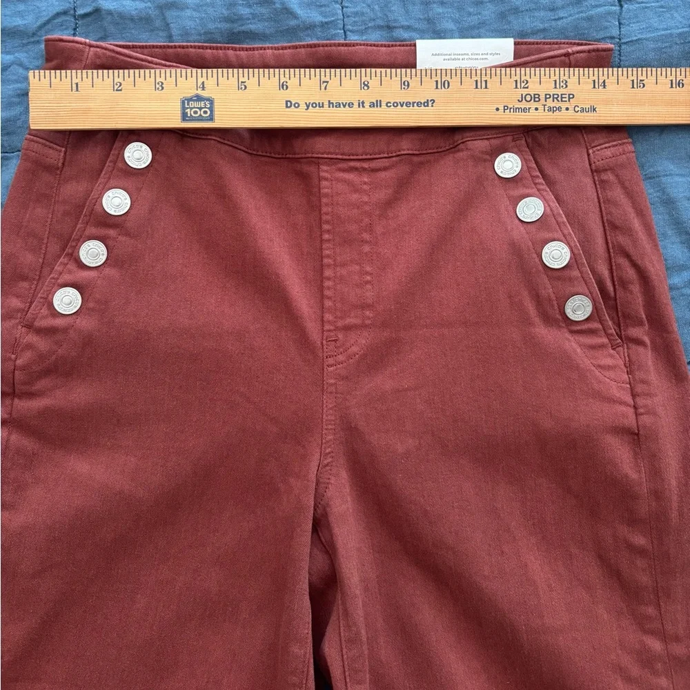 Chico’s Pull-On Wide Leg Ankle Jeans NWT Size 4 US Color Rust - Picture 10 of 11
